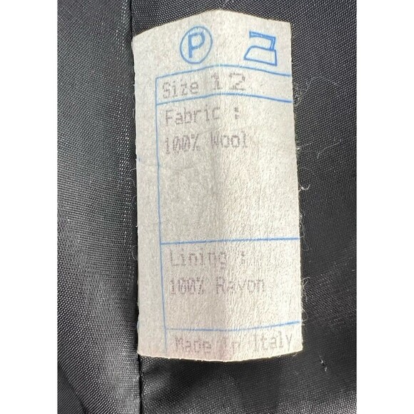 Vtg Saks Fifth Ave Cinzia Rocca Womens Sz 12 Soft Wool Overcoat Navy Blue Italy - Picture 6 of 7